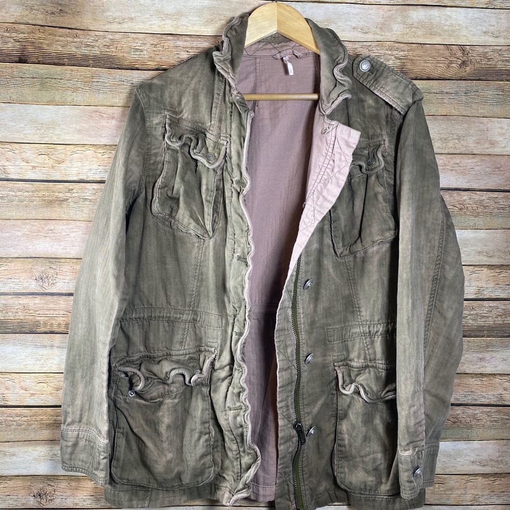 Free People Camo military style jacket